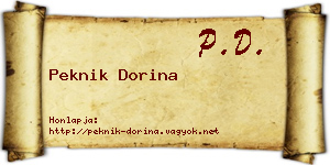 Peknik Dorina névjegykártya